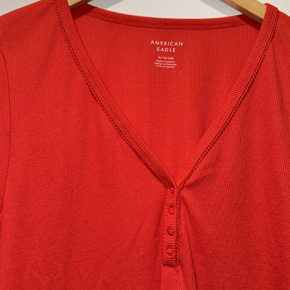 American Eagle Long Sleeve Henley T-Shirt - Picture 3 of 8